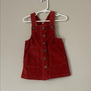 Kids Red Corduroy Overalls